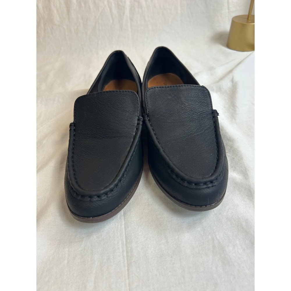 Lucky Brand Black Leather Loafers Size 11 Dark‎ Academia Quiet Luxury Old Money - Picture 3 of 9